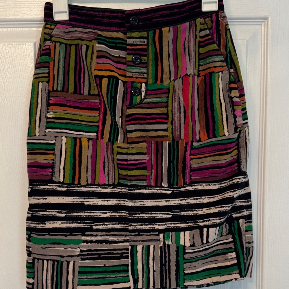 Odille Multicolor Patchwork Mini Skirt